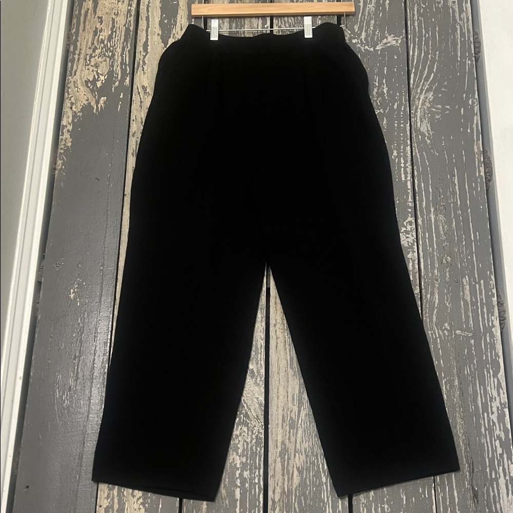 St. John Black Santana Knit Dress Pants | Classic Career Trousers | Size 12
